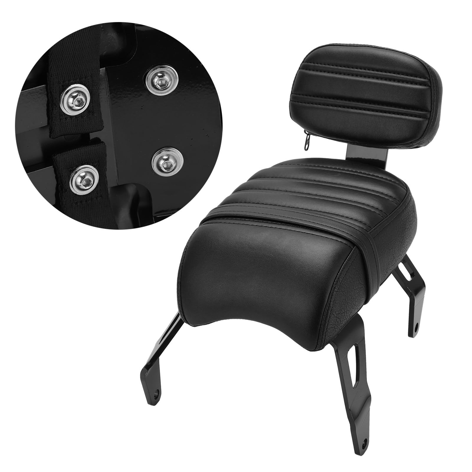Sedile per passeggero con schienale corto per Indian Bobber, guida comoda per piloti a lunga distanza (nero)