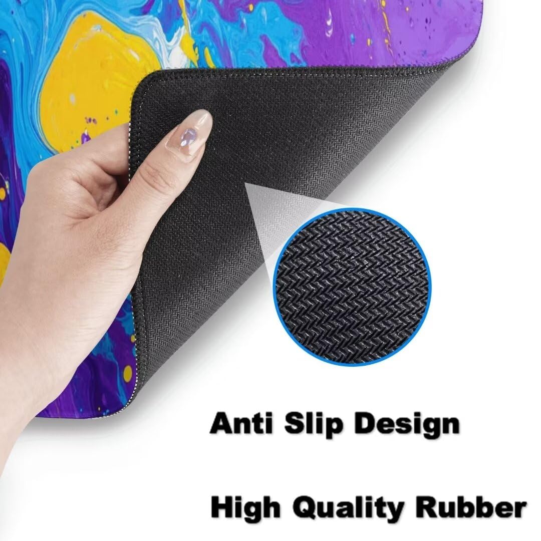 Alfombrilla Ratón XXL 1000 x 500 mm, Azul Alfombrilla de Ratón con Base de Goma Antideslizante, Alfombrilla Escritorio Impermeable Alfombrilla Ratón Gaming Desk Mat, Mouse Pad para Gamer Mármol qw81