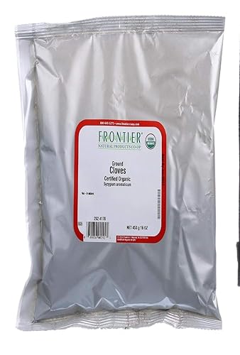 Frontier Co-op Clavos molidos orgánicos, bolsa a granel de 1 libra, clavo molido puro, Kosher, aroma cálido picante, agridulce y picante