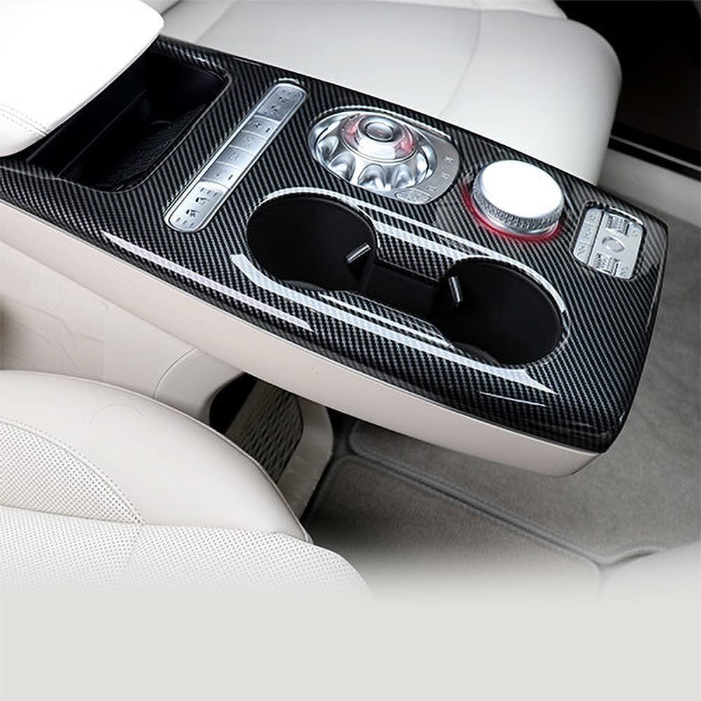 Cnaurda Carbon Fiber Style Car Gear Shift Panel Cover Interior Trim Compatible with 2022-2023 Genesis GV60