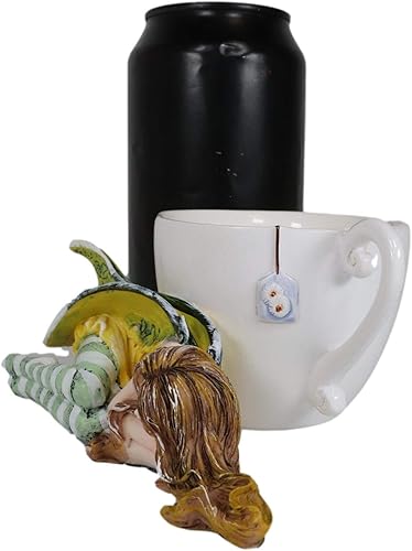 Miniatura 4 de Ebros Gift Amy Brown Fantasy Manzanilla calmante en taza de té con figura de hadas durmiendo escultura festiva coleccionable