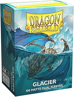 Arcane Tinmen Dragon Shield Sleeves â€“ Matte Dual: Glacier 100 CT - MTG Card are Smooth & Tough Compatible with Pokemon, Magic The Gathering Sleeves, Flesh Blood, and Digimon, Blue (AT-15031)
