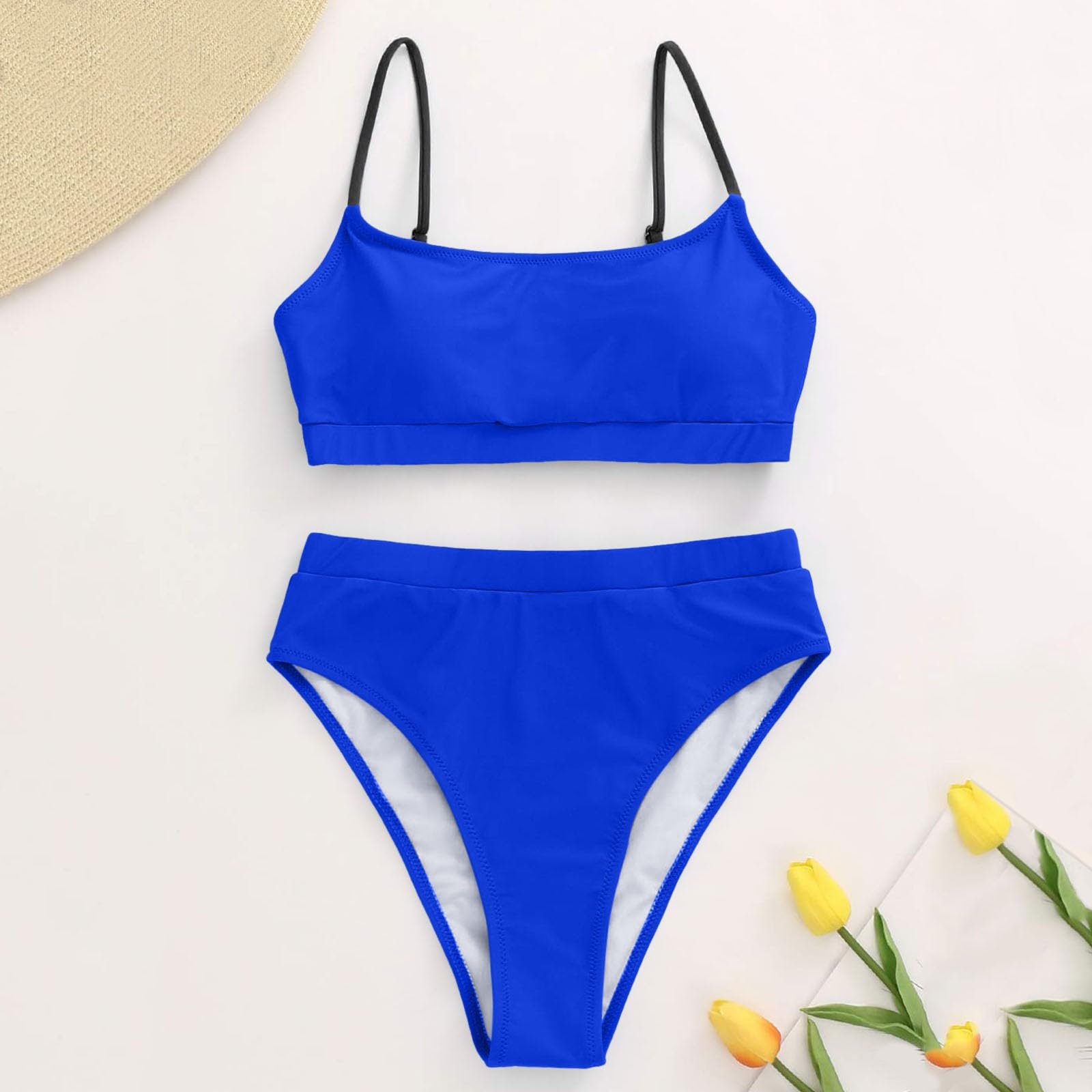 Damski zestaw bikini z wiązaniem na szyi push up dół top dwuczęściowy strój kąpielowy, biały, XL