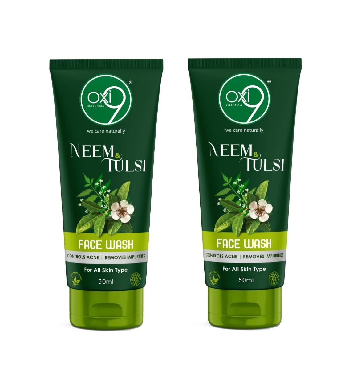 Oxi9 Neem & Tulsi Face Wash | Paraben & Sulfate Free | Pack of 2