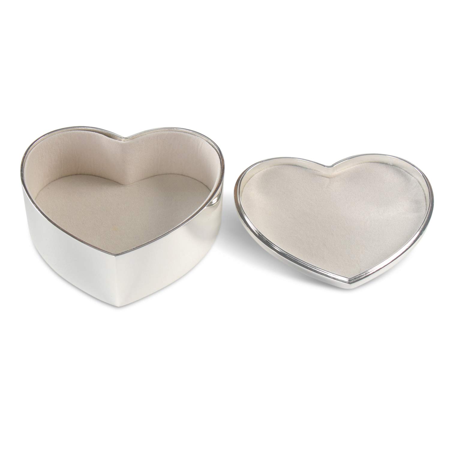 Amazon｜LASODY シルバー ハート 記念品ボックス 小物入れ ヒンジ付き