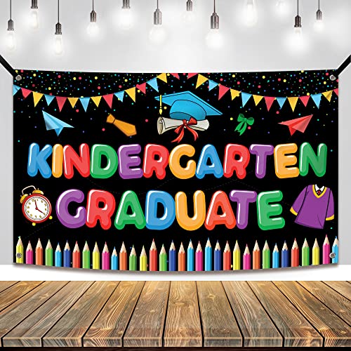 Image of KatchOn, Cute Kindergarten Graduate Banner - Large, 72x44 Inch | Kindergarten Graduation Decorations Class of 2026 | Kindergarten Graduation Backdrop, Kindergarten Graduation Decorations 2026