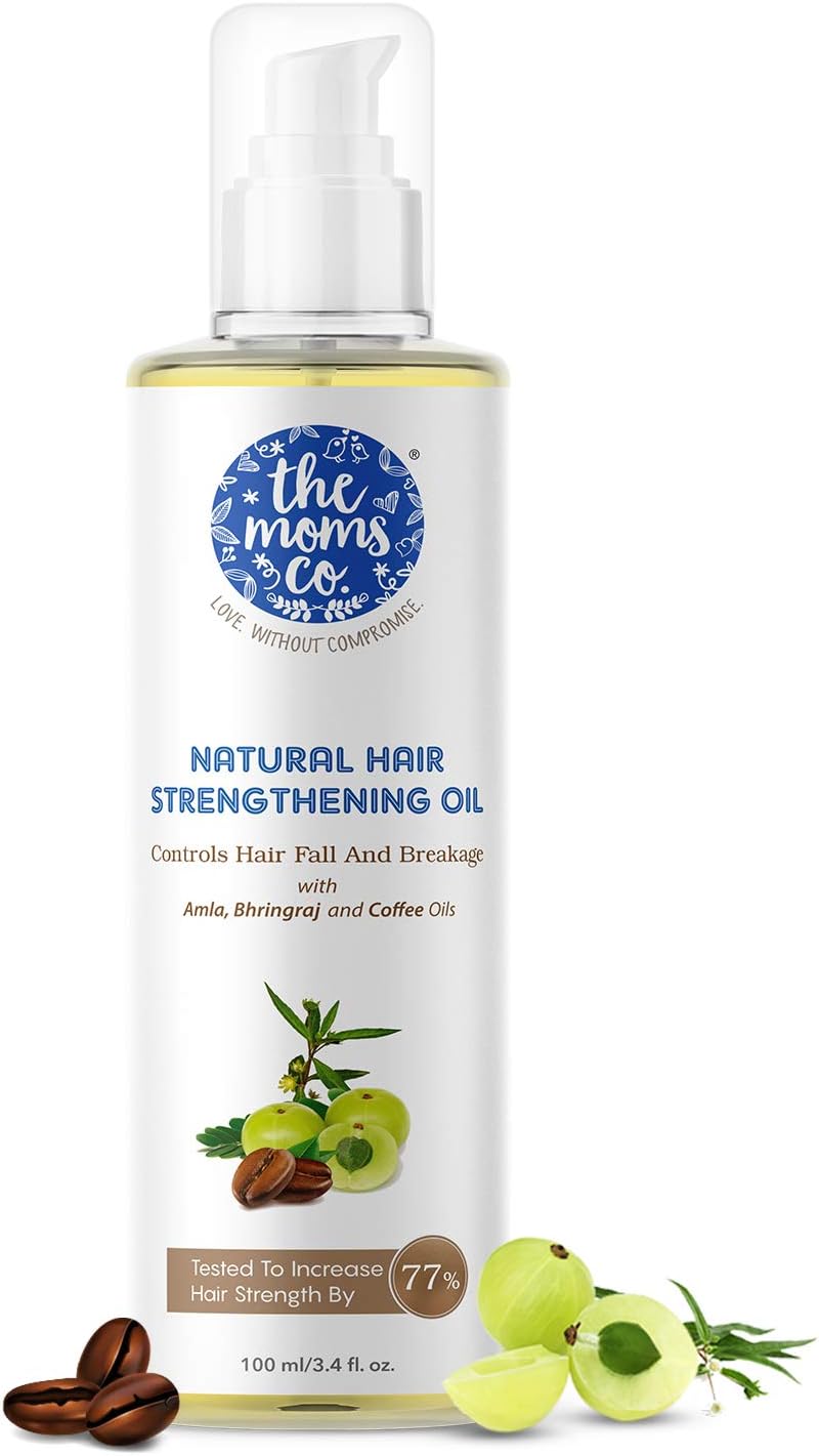 The MomsCo The Moms Co Natural Hair Strengthening Oil - Controls Hairfall With Amla Oil, Bhringraj Oil, Coffee Oil, Tea Tree Oil (100ml), 100 ml