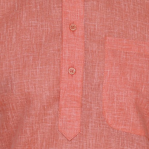 Kurta de lino Royal Kurta para hombre en color naranja talla S 4