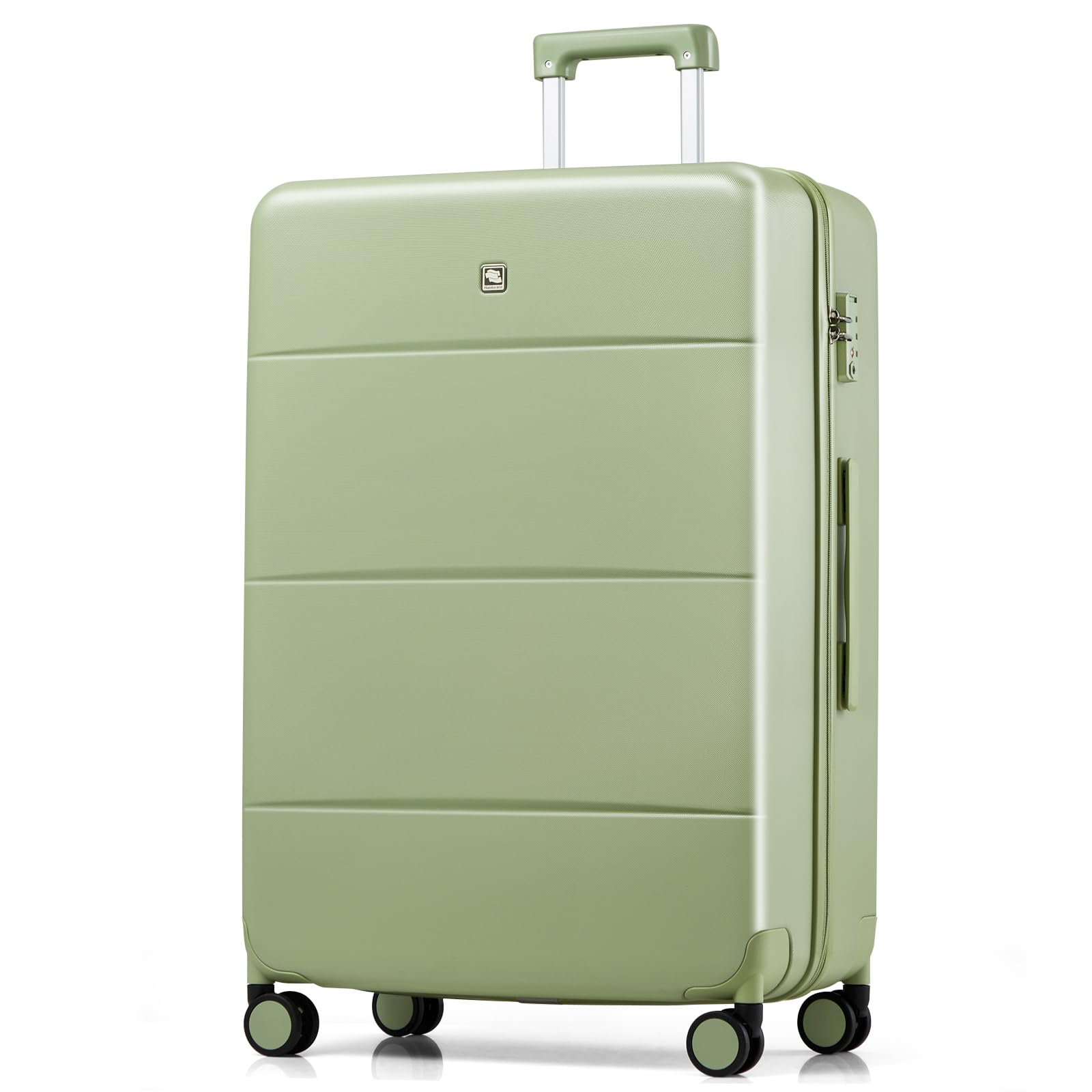 Hanke 28 Inch Luggage with Spinner Wheels Large Travel Suitcase Tsa Hard Case Luggage for Women Men Rolling Checked Luggages(Bamboo Green)