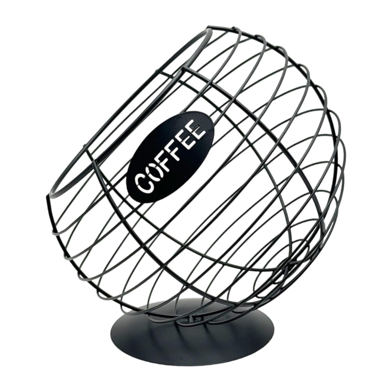 Porte-capsules de café en fer noir, panier de rangement et organisateur de table