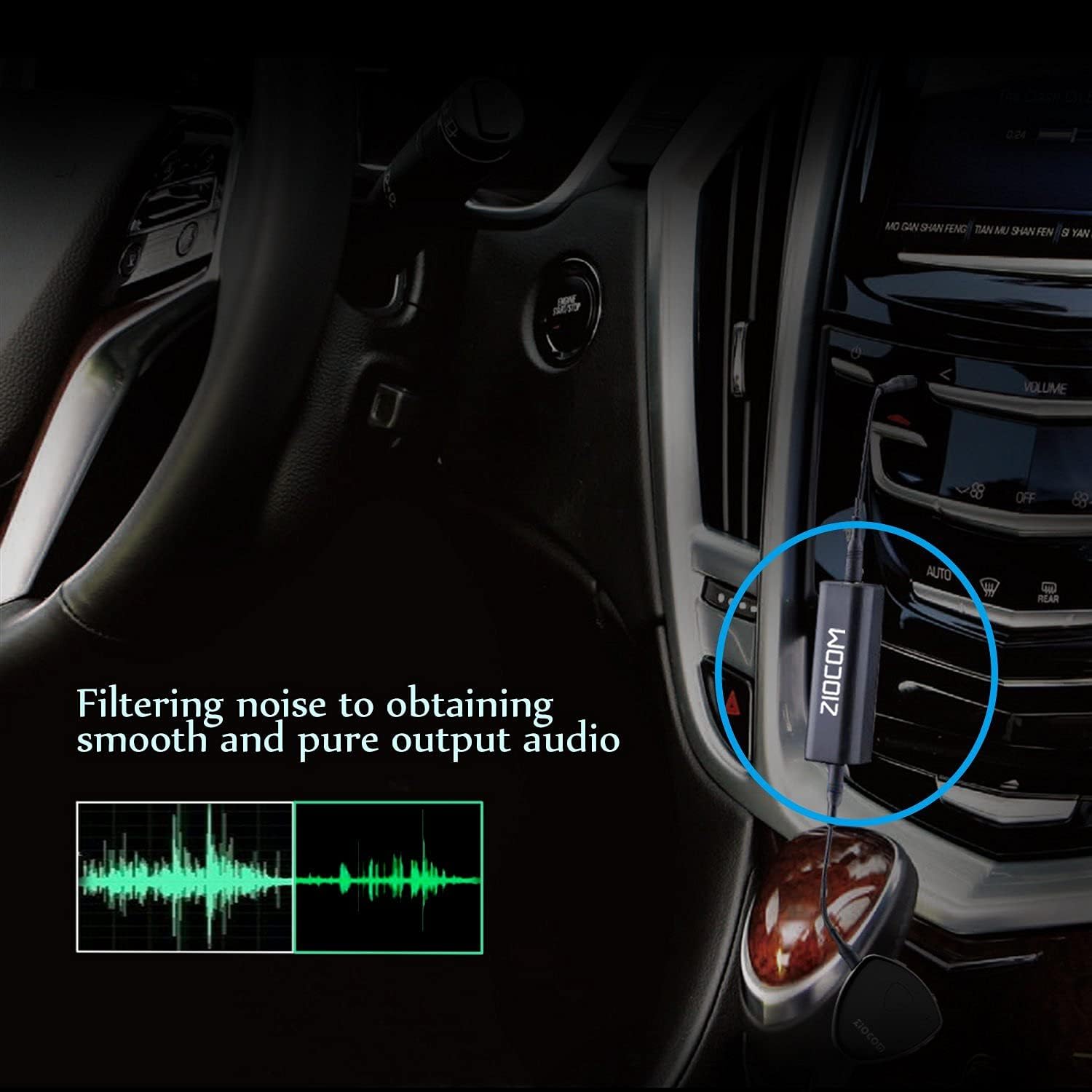 Car audio setup with ZIOCOM Ground Loop Noise Isolator