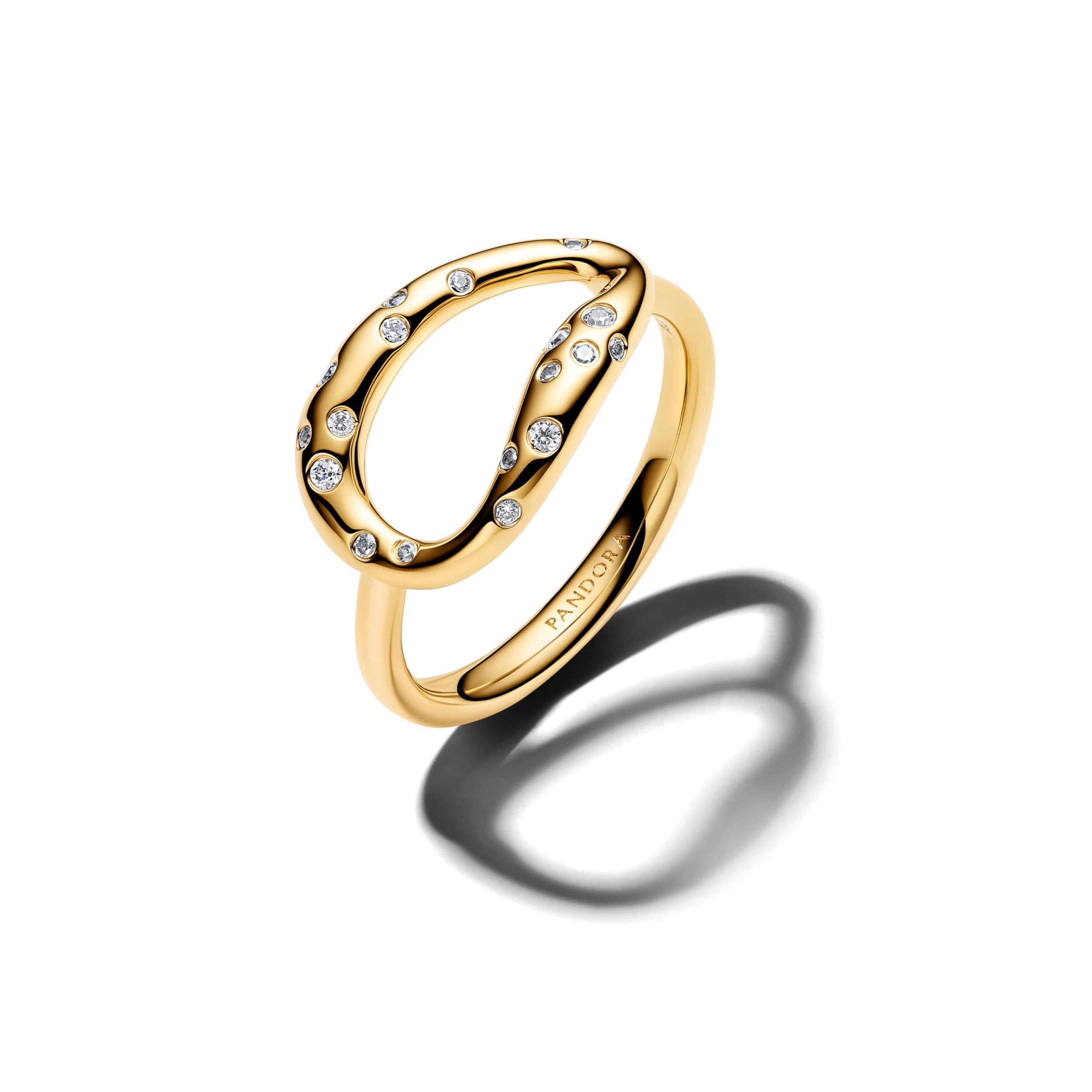 PANDORA Statement-Ring für Frauen mit Steinen Besetzt Goldfarben 164676C01