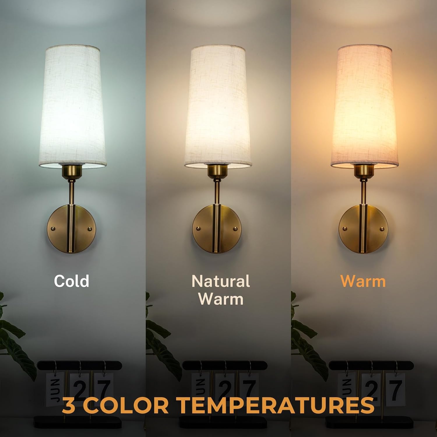 Akku Wandlampe Innen 2 Stück, LED Dimmbar RGB Wandbeleuchtung mit Fernbedienung, 3000mAh USB Aufladbare Wandleuchte, Stoffschirm Wandleuchten für Schlafzimmer Wohnzimmer Flur Nachttischlampe (2 Stück)