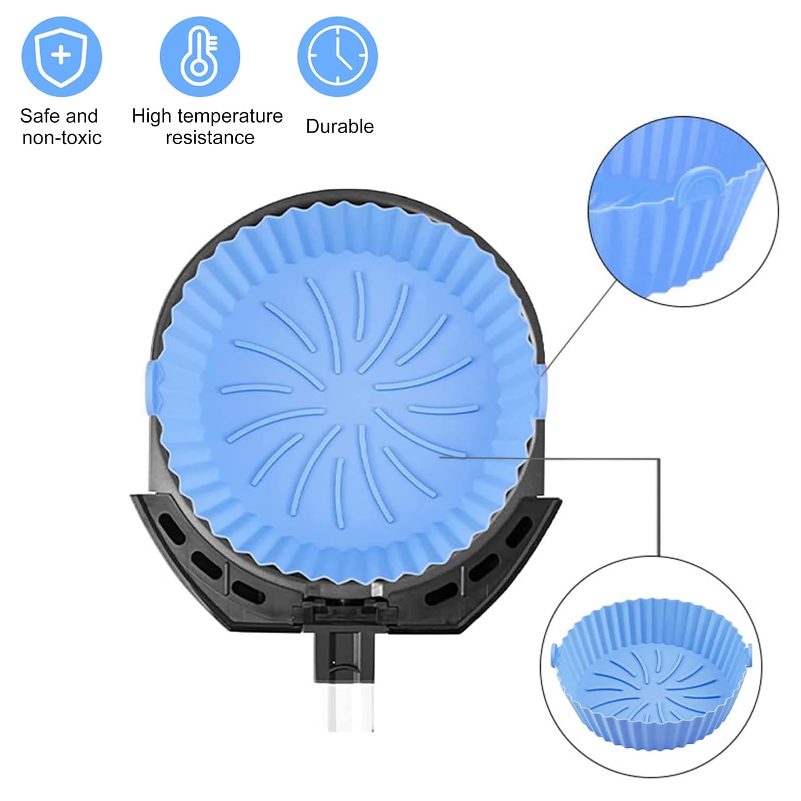 Set 3 Accessori Per Friggitrice Ad Aria In Silicone - Teglie Riutilizzabili Per Airfryer, Forno E Microonde - Foto 12