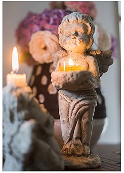 Amazon.co.jp: gannbarou 天使 モチーフ キャンドルスタンド