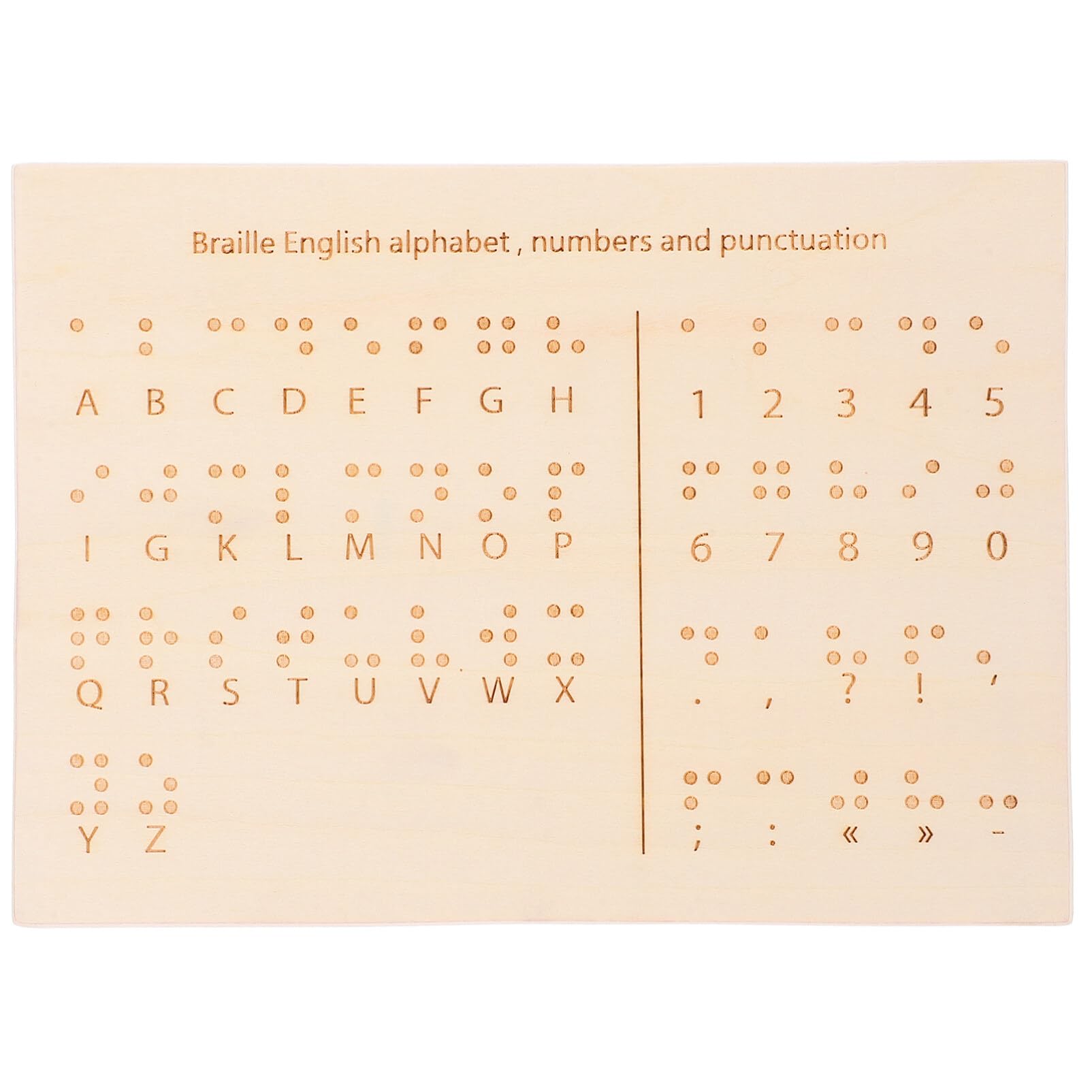 EXCEART Tavola Braille in Legno Beige per Decodifica e Scrittura, Design Leggero e Funzionale, Strumento Didattico per Apprendimento Braille per Non Vedenti