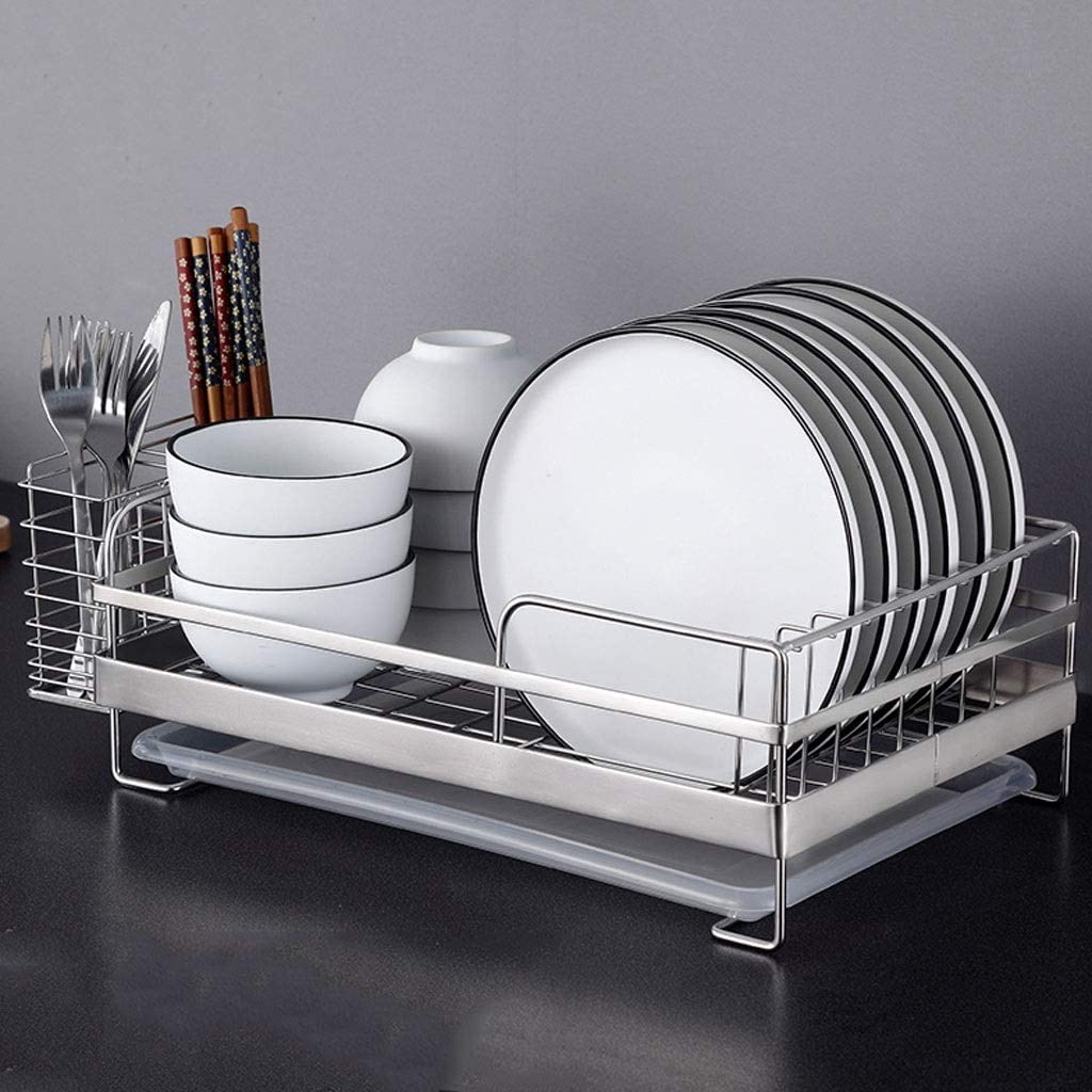 Egouttoir Vaisselle Panier À Vaisselle en Acier Inoxydable 304 Une Seule Couche Rangement Cuisine