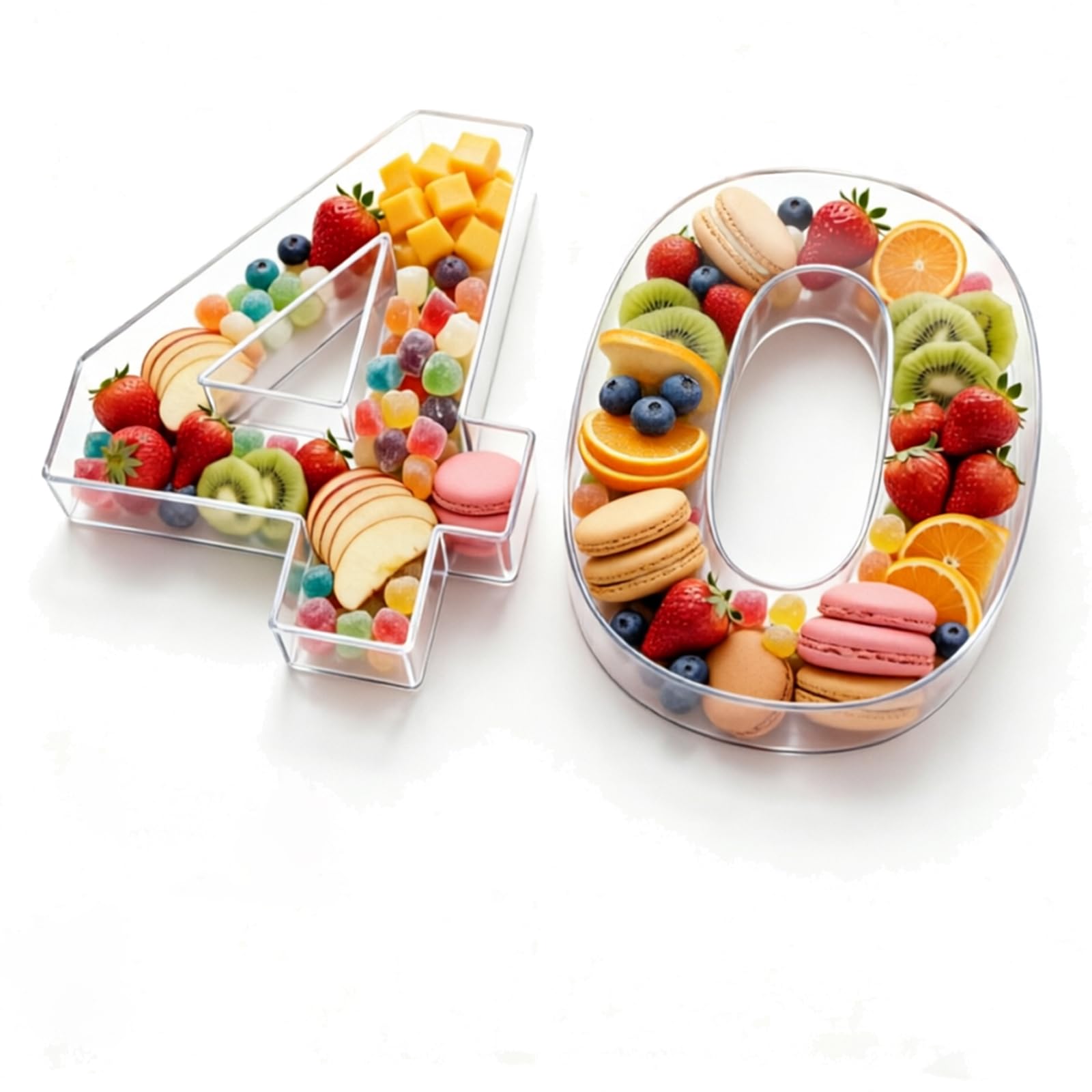 Pooqla 10" Acrylic Number 40 Charcuterie Tray for 40th Birthday Decorations