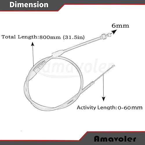 Miniatura 2 de amavoler Cable de acelerador de 31.5 pulgadas con ajuste, accesorio de repuesto perfecto para Taotao SunL Coolster de 50 cc, 70 cc, 90 cc, 110 cc,