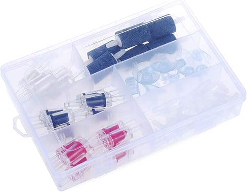Miniatura 7 de Kit de accesorios de bomba de aire para tanque de pescado, 60 piezas, 18 válvulas de retención, 6 piedras de aire de burbujas, 12 clips de ventosa,