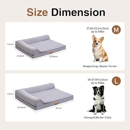 Miniatura 7 de Cama para perros de gran tamaño, sofá ortopédico para perros, cama para mascotas, cama impermeable de espuma viscoelástica, sofá cama grande para
