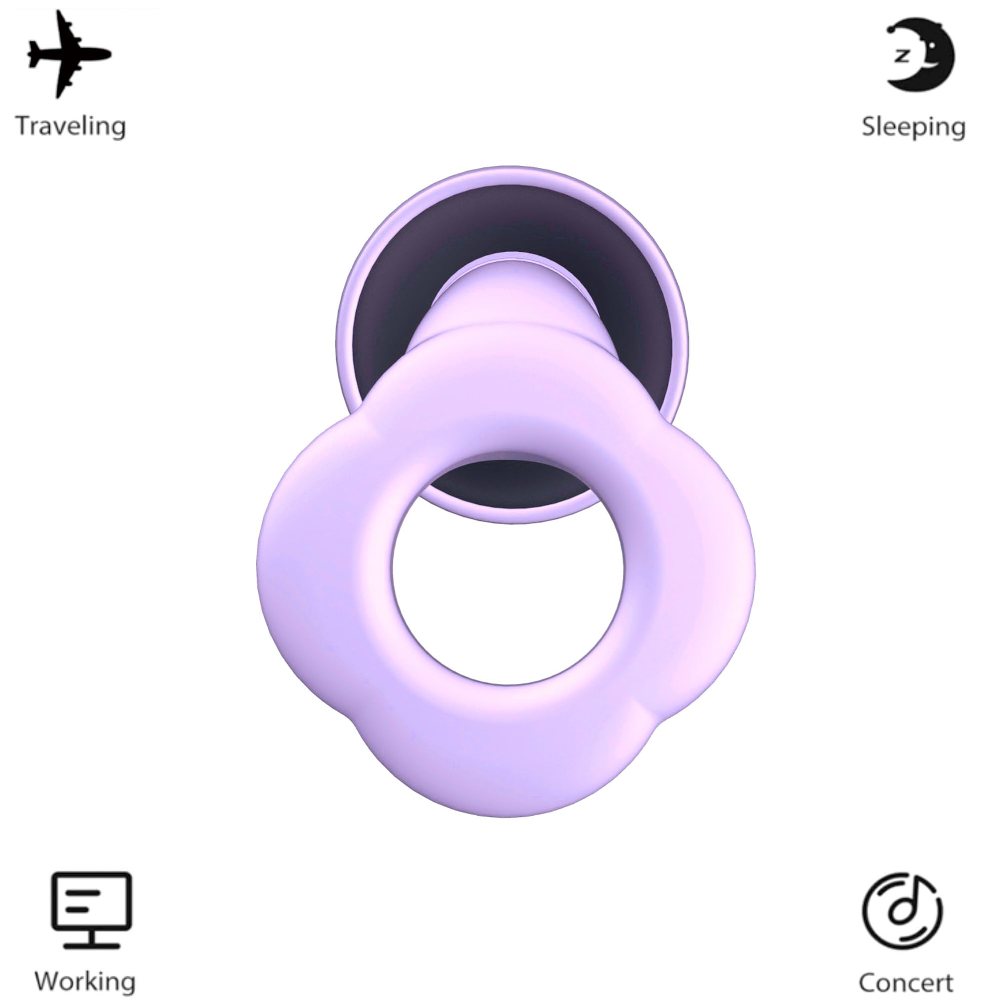 Tapones para los oídos (morado, talla única)