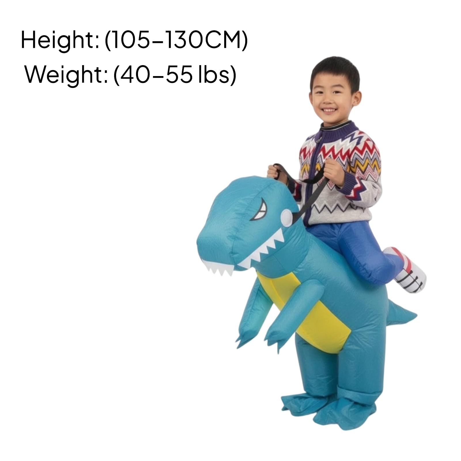 Costume da Dinosauro Cavalcabile | Corpo Intero, Costume da Dinosauro con Soffiatore D'aria, Leggero, per Halloween