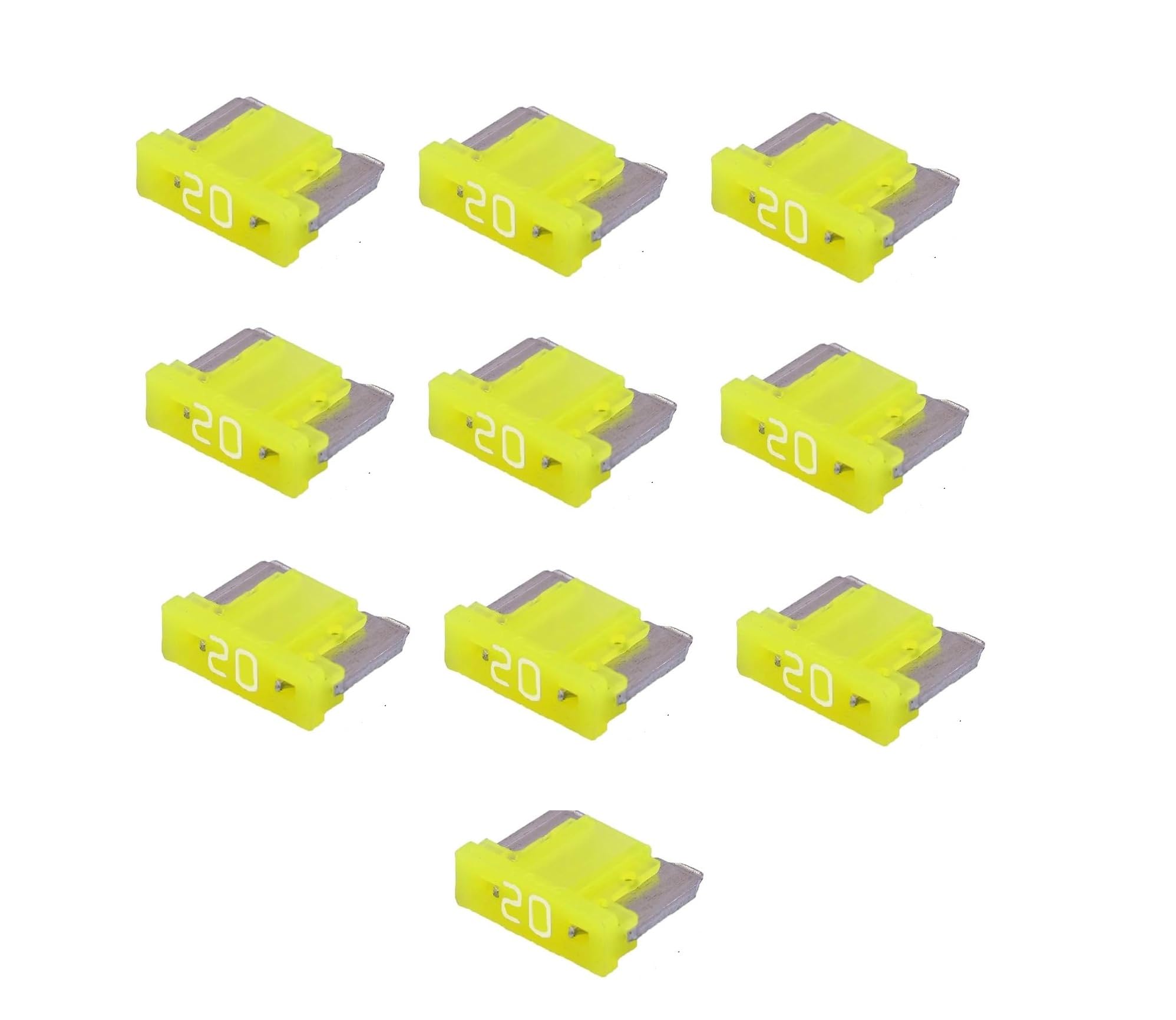 PBROS 10 Pieces 20 Amp Car & Bike Low Profile Micro Mini Blade Fuse Small Fuses (20 Amp)-image-26