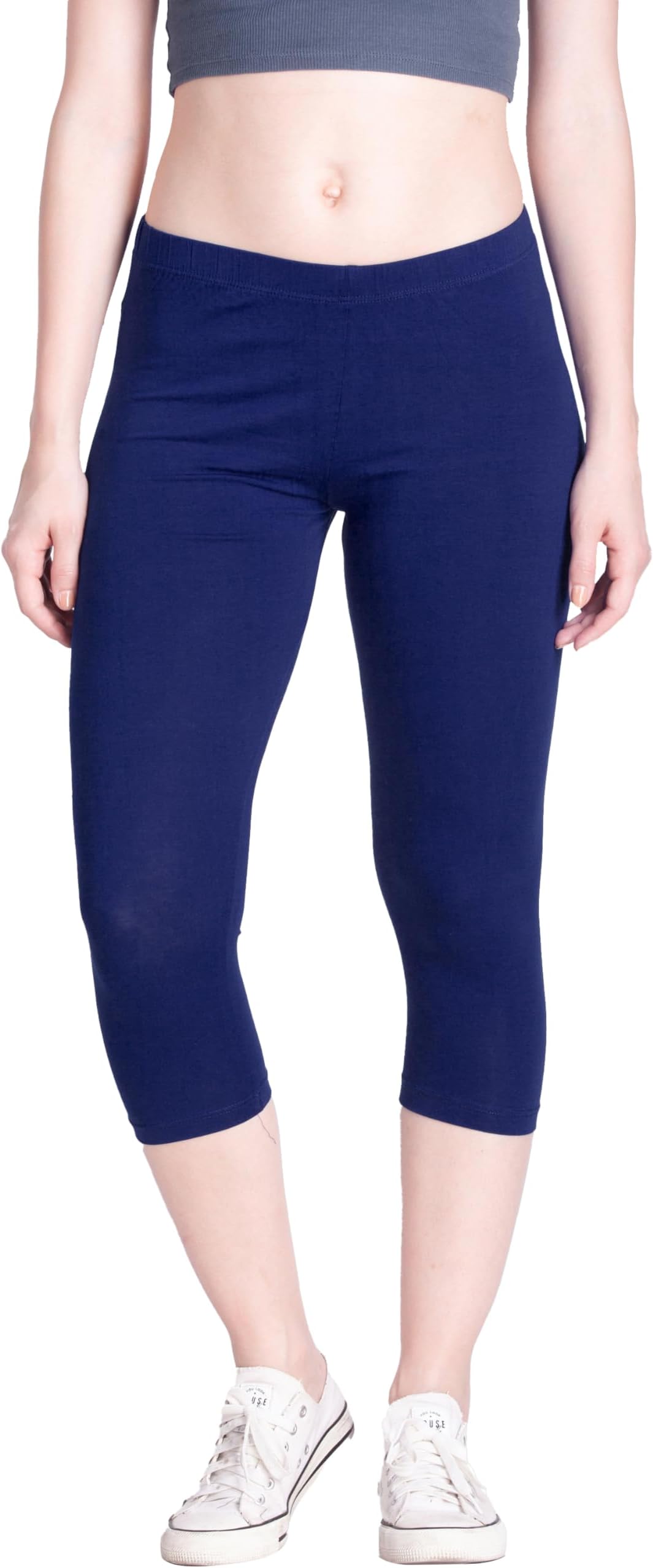 Women Solid Premium Cotton Capri