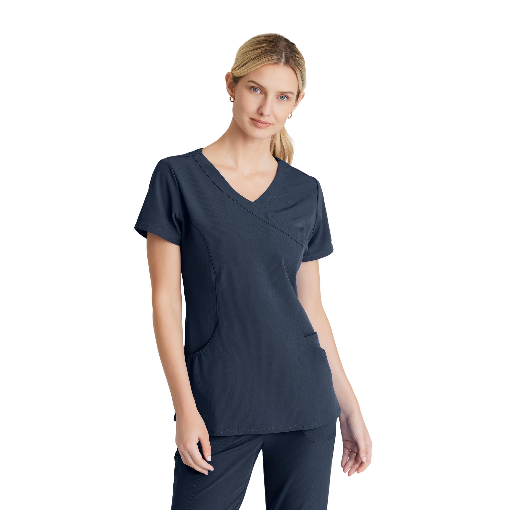 BARCO Skechers Vitality Charge Scrub Top for Women - V-Neck Medical Top, 4-Way Stretch Women's Scrub Top
