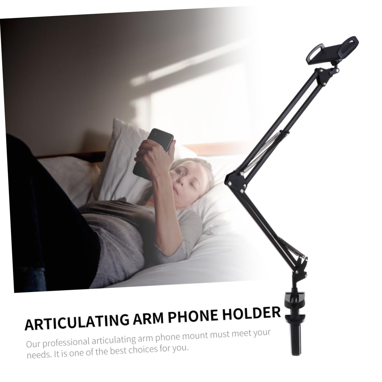 ABOOFAN Supporto da Scrivania Pieghevole per Tablet e Telefono, Braccio Articolato in Ferro e Plastica, Clip, Installazione Facile