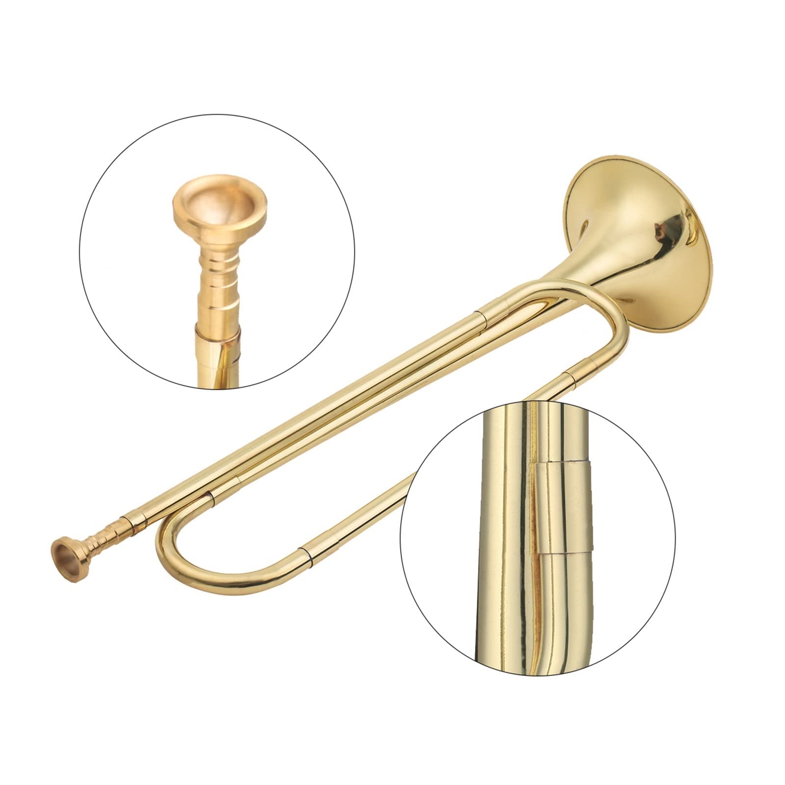 VSOLS C Bugle Messing Trompete mit Mundstück for Anfängerschule Band Orchestra (18,7 Zoll) (Color : Trumpet)