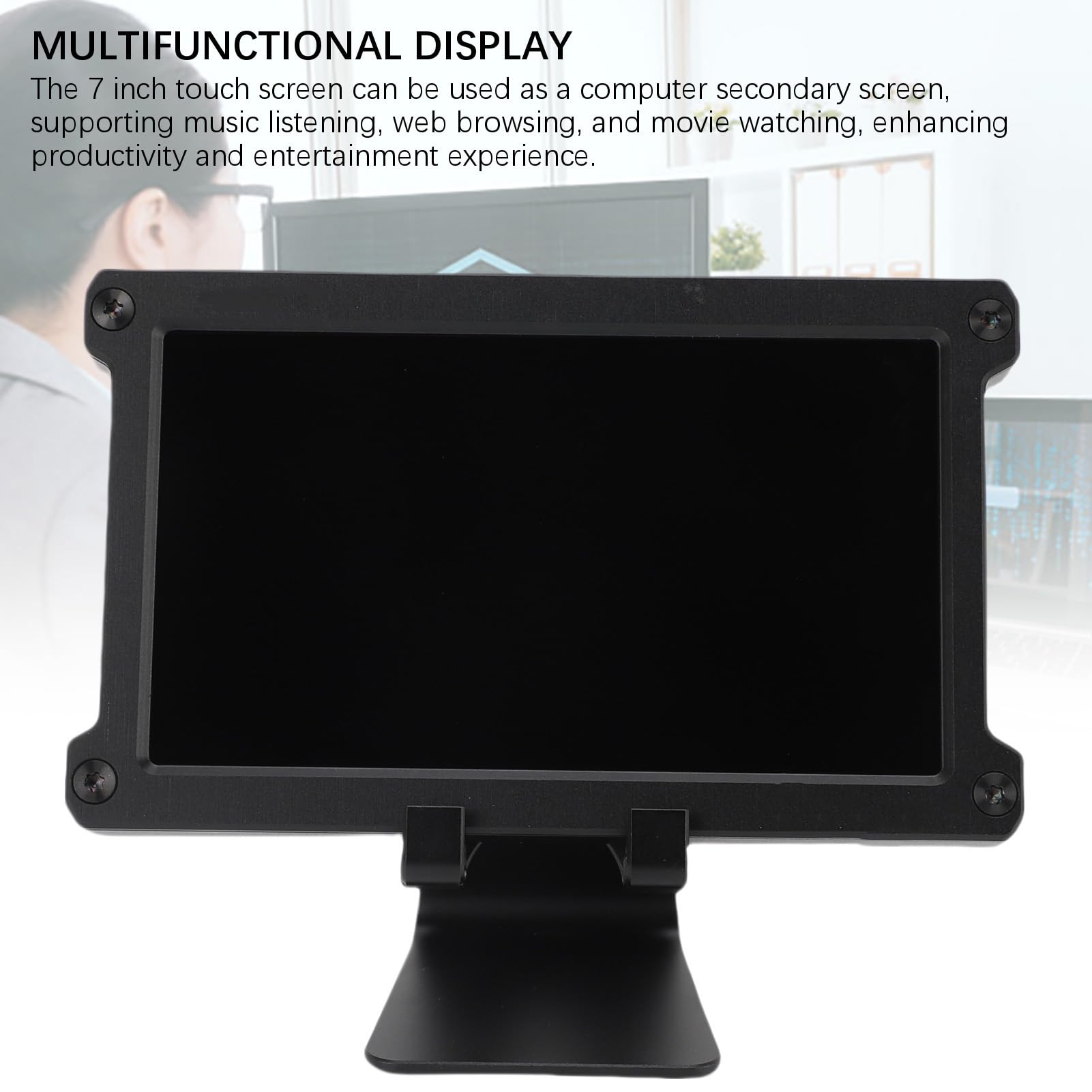Bewinner Monitor Secondario da 7 Pollici per Computer, HDMI, Plug and Play, Display LCD Portatile, Schermo Rotabile per Giochi, Lavoro, produttività, Multitasking