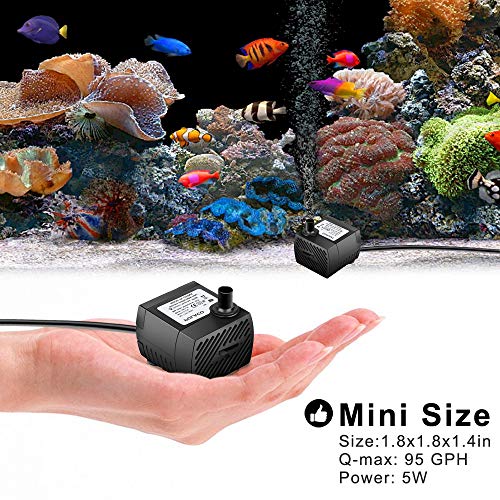 PULACO 95GPH 5W Mini Submersible Water Pump for Aquarium Fish Tank, Pond, Fountain, Hydroponics - Image 5