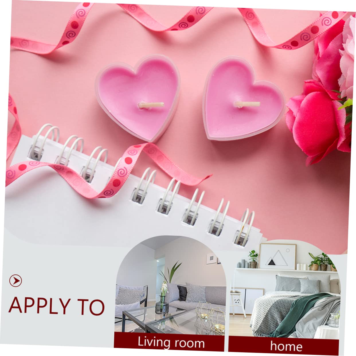 PHENOFICE 2 Sets Candle Holder Bulk Heart Shaped Tin with Wide Mouth for Easy Filling Dispensing