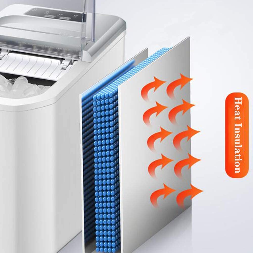 Ice Maker Machine Portable Ice Cube Maker Household Led Display Ice Cubes Ready in 10 Minutes 2 Sizes of Ice Cube qujunji