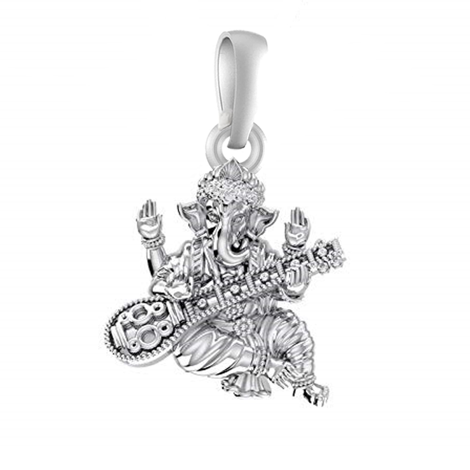 akshat sapphire Sterling Silver (92.5% purity) God Ganesh Pendant for Men & Women Pure Silver Lord Ganapathy Locket for Good Health & Wealth-picture-28