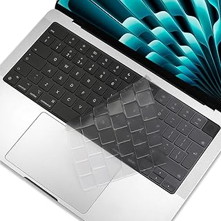 EU Layout TPU Keyboard Cover Skin for 2022 Released MacBook Air 13 inch M2 Chip A2681 & 2021 MacBook Pro 14" A2442 16" A2485 with Touch ID and M1 Max/Pro Chip Protector Skin Accessories