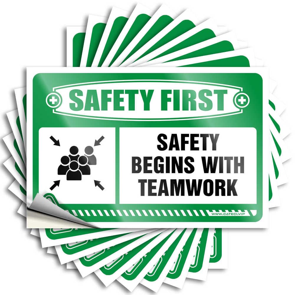 Fzfn Colour Decals Accent Bar Stuff Window Safety First Safety Begins With Teamwork - No Residue Decals For Motorcross(8X12cm)