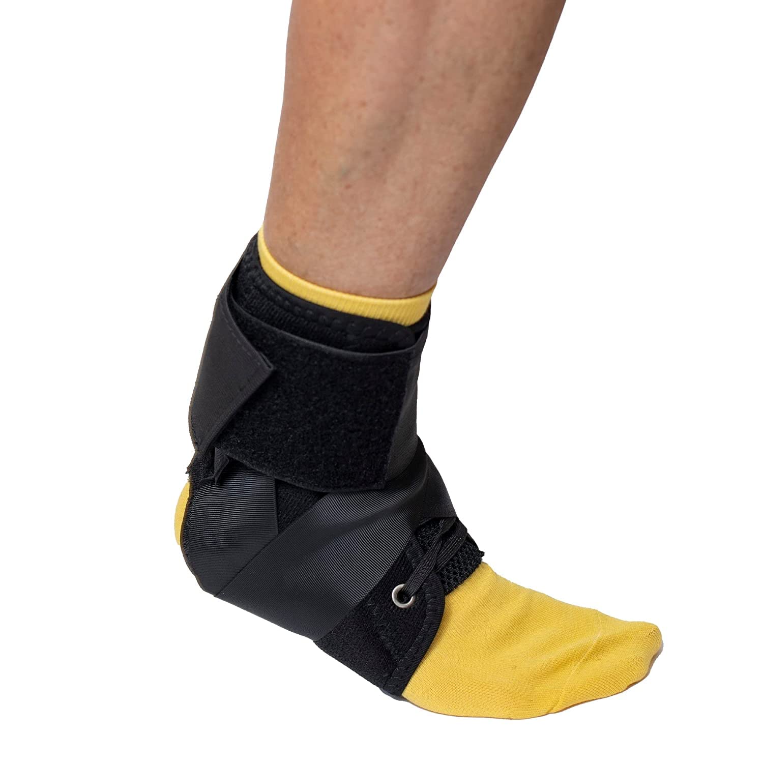 Sprained Ankle Stabilizer Figure 8 Wrap - for Men and Women - For Running, Volleyball, Basketball, Tennis,Easy Lace Up Ankle Support Brace with Speedlace (L)