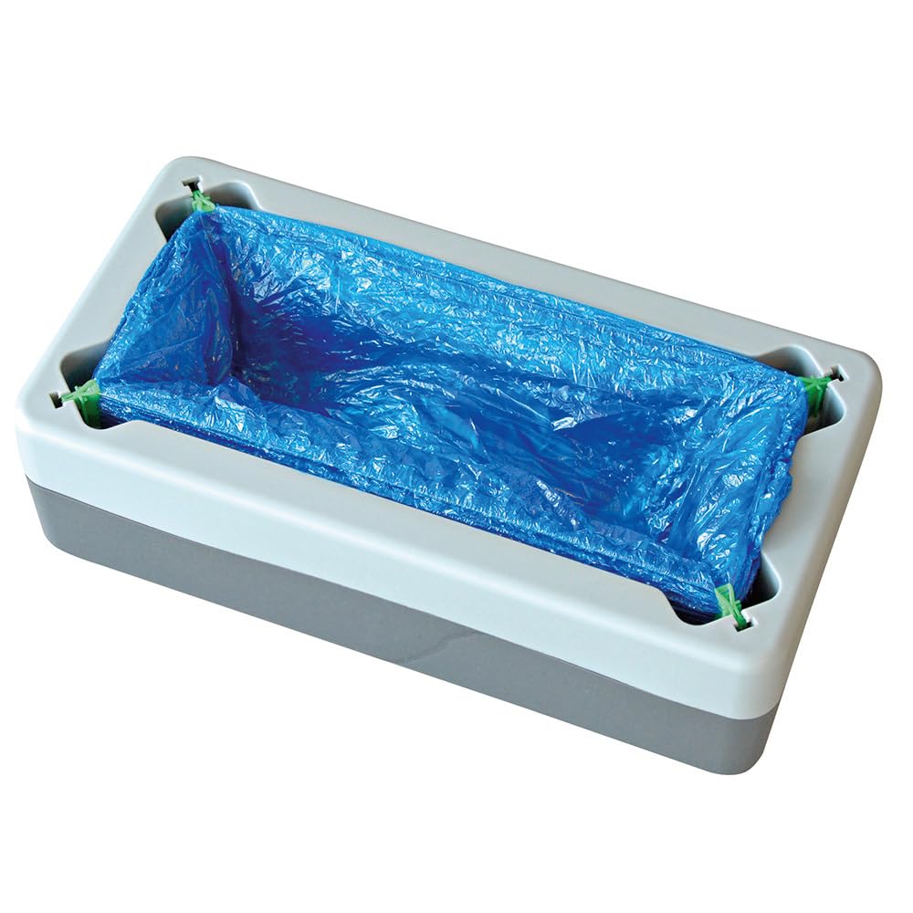 FRANZ MENSCH 1 Stück Hygostar Überschuhspender Easy Box, grau, L: 40cm, B: 21cm, H: 12cm, Karton, Überschuhspender, Einmalschuhe, Einwegschuhe