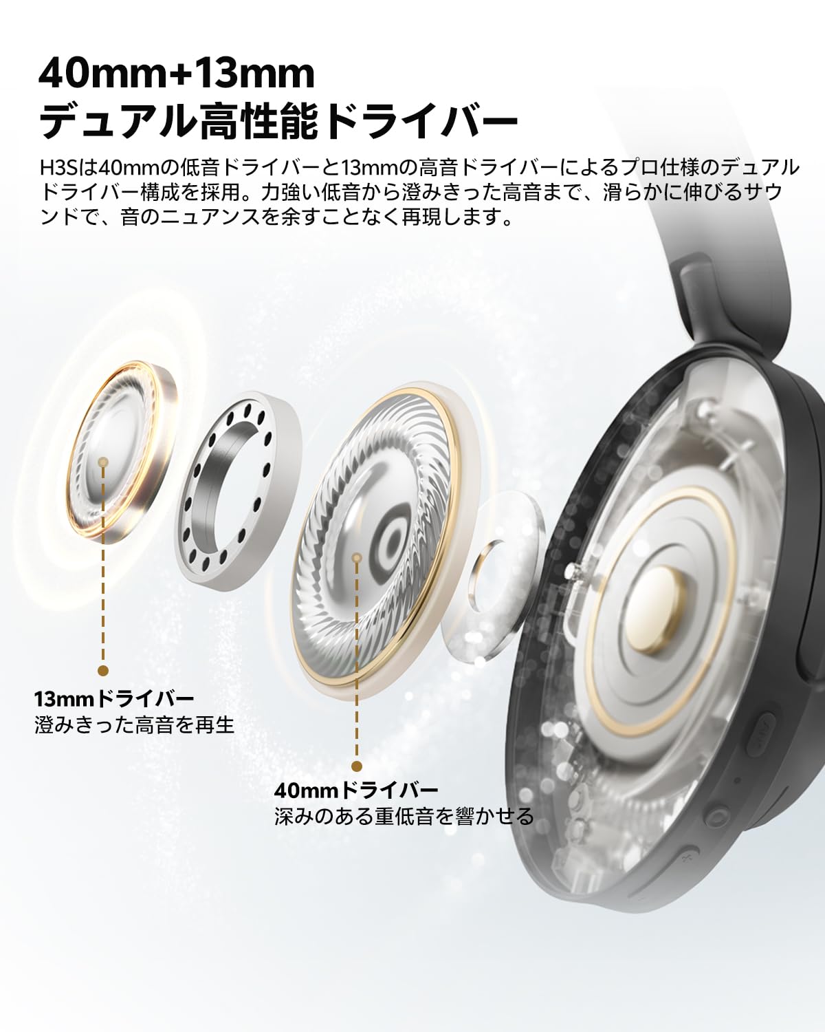 Amazon.co.jp: 【VGP2026 受賞】QCY H3S ヘッドホン ワイヤレス