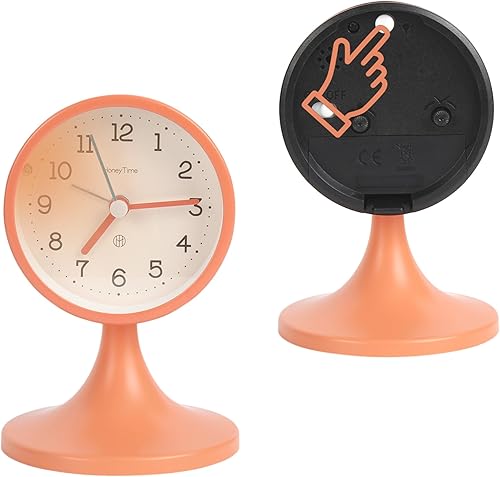 Miniatura 5 de Reloj despertador redondo de 3 pulgadas, analógico, silencioso, sin tictac, funciona con pilas para dormitorio