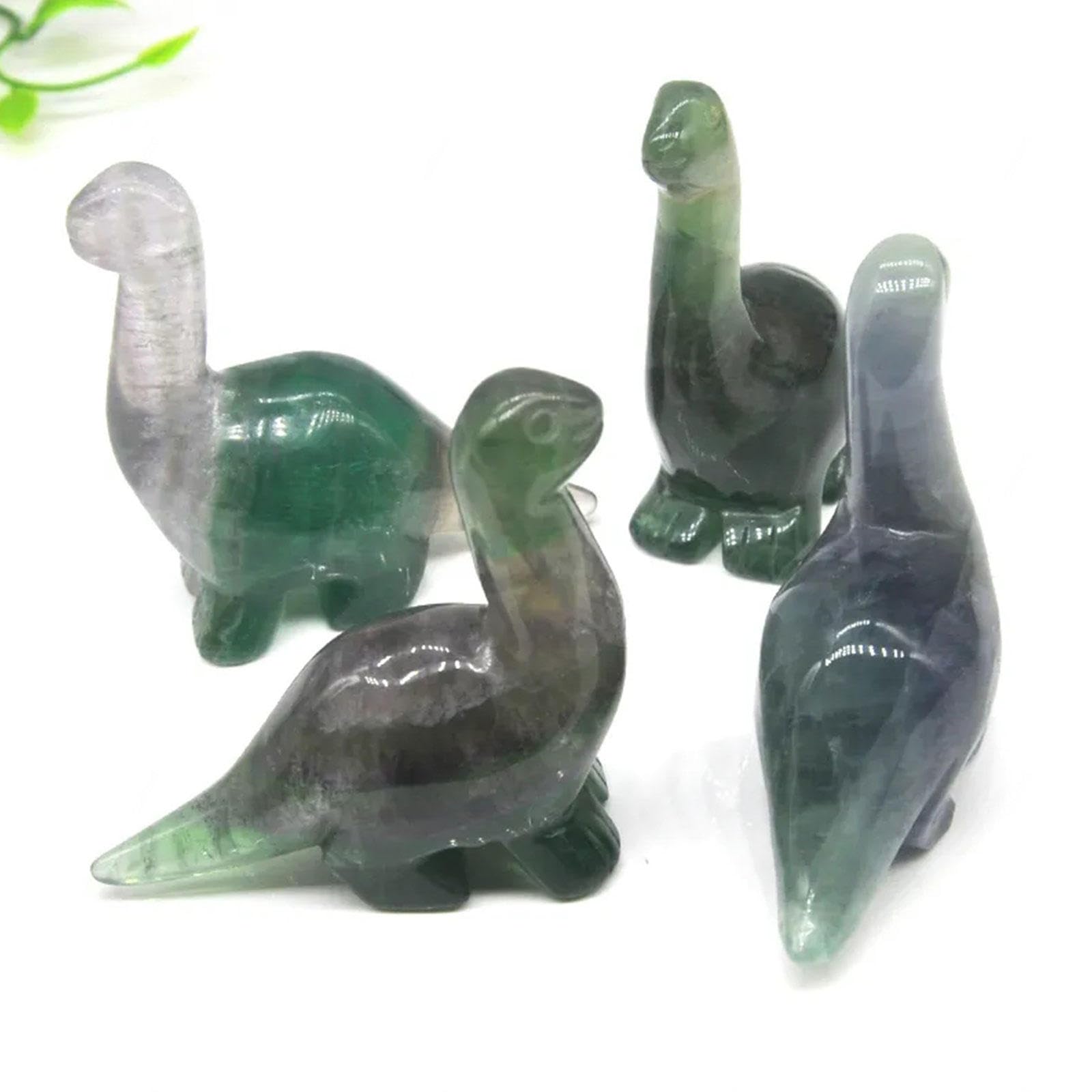 Figura de Animal de Cristal Tallada en Dinosaurio con Piedras Preciosas Pequeñas (2,5 Pulgadas) - Estatuilla de Piedras de Bolsillo de Estatua de Cristal Pulido,Amethyst