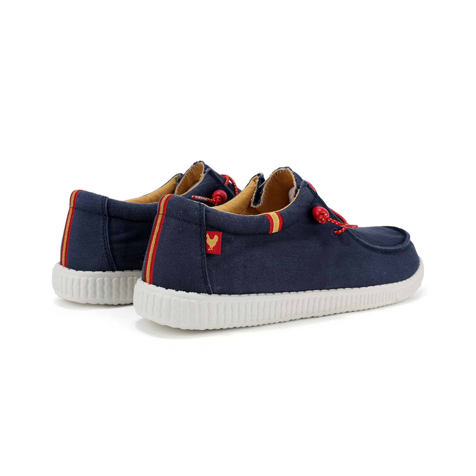 Walk IN PITAS - Mocasín náutico de Tela,Lona,cordón elástico,Suela Blanca de Goma,Casual,Plantilla de Piel Extraible para: Hombre