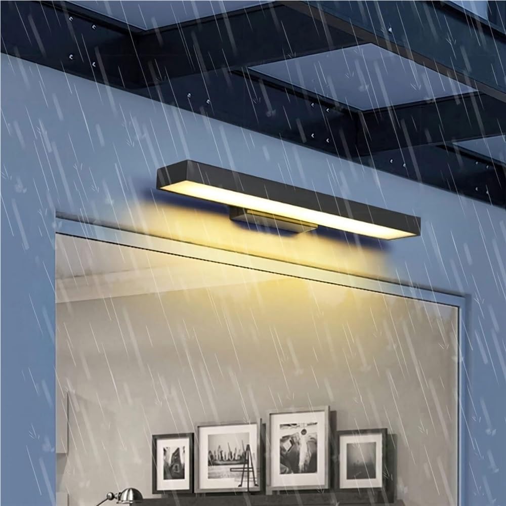 Lampy ścienna w Nowoczesnym Minimalistycznym Stali Nierdzewnej Stylu, Kinkiet Czarny LED do Zewnątrz jako Oświetlenie Ścienne(32cm/12.59in)