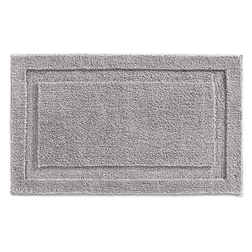 mDesign Soft Microfiber Polyester Non-Slip Rectangular Spa Mat, Plush Water Absorbent Accent Rug for Bathroom Vanity, Bathtub/Shower - Machine Washable, 34