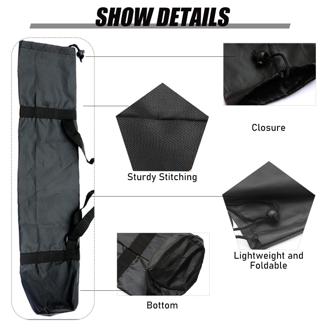 2 Pezzi Borsa per Tappetino Yoga, Sacca Custodia Tappeto Palestra e Pilates, Borsa con Coulisse per Treppiede,Yoga Accessori,Tappetini Pilates,23x130cm