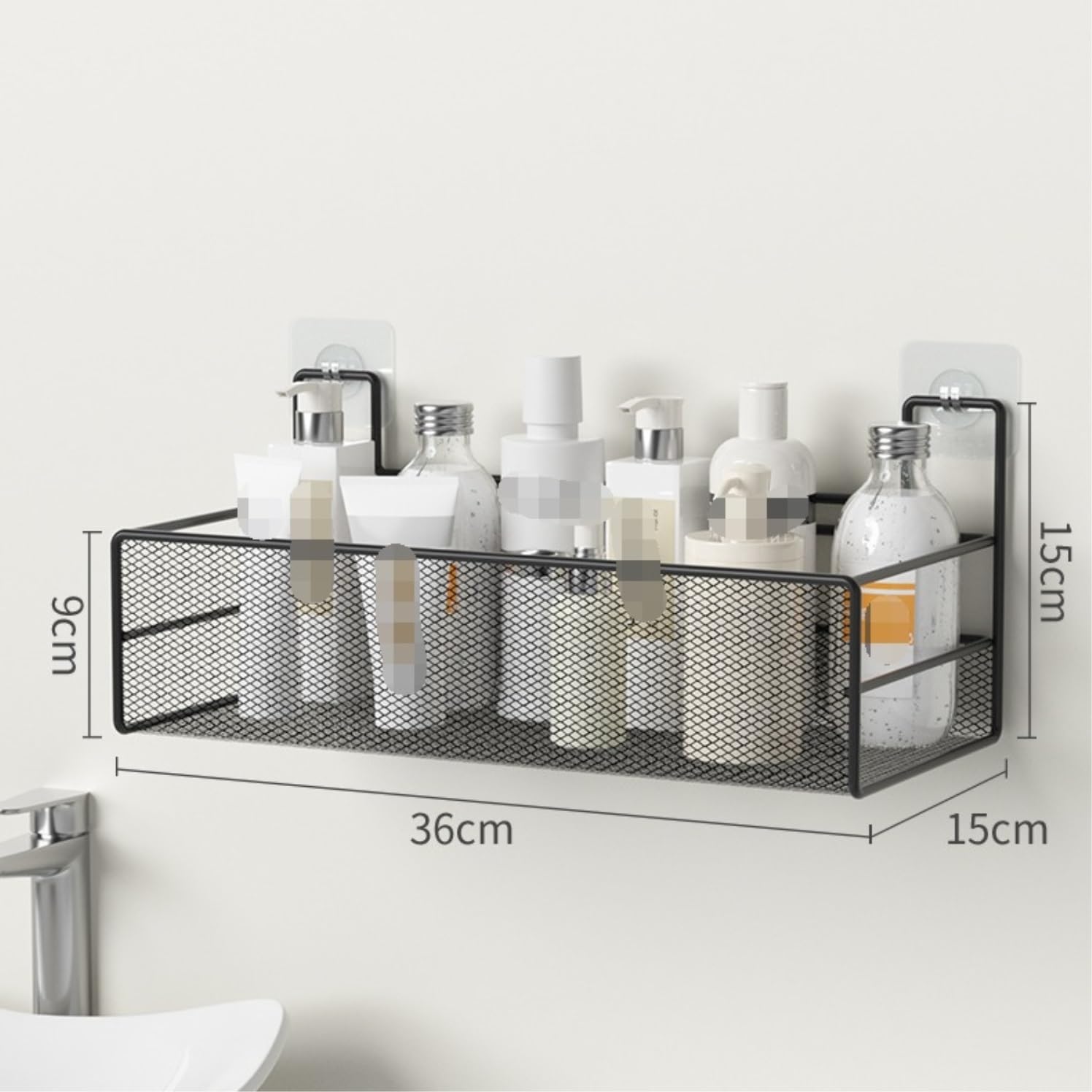 Mensola da Bagno per Doccia Mensola per Doccia Adesiva Organizzatore per Doccia da Bagno in Ferro Organizzatori per Bagno Stoccaggio Mensola Doccia(36 * 15 * 15cm)