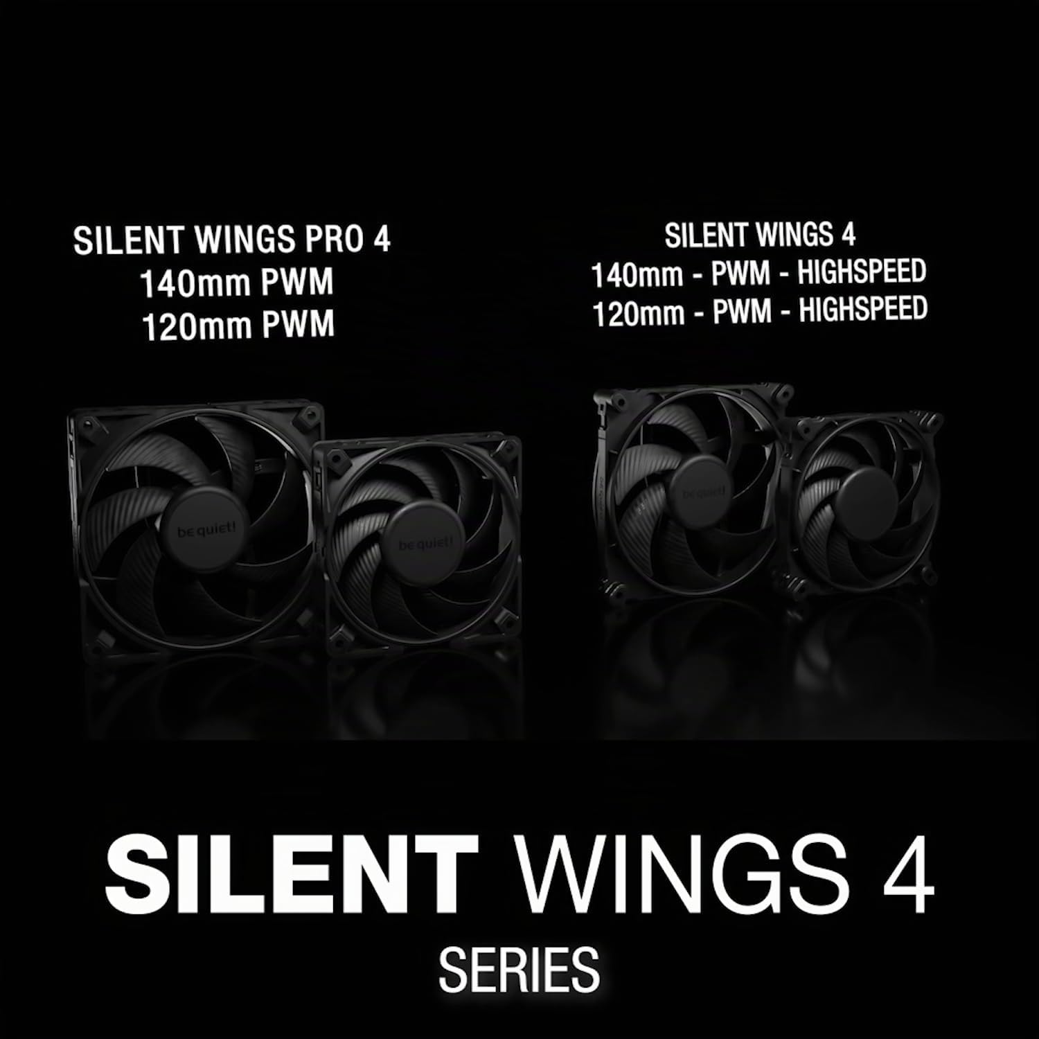 be quiet! ventilador Silent Wings 4 140mm PWM Black, aletas optimizadas, alto rendimiento extraordinario, presión de aire extremadamente alta, funcionamiento prácticamente inaudible